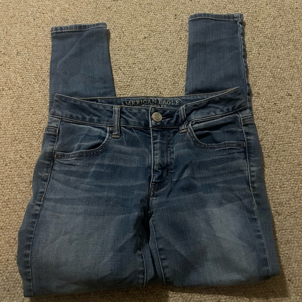 American Eagle Outfitters Women's Dark Blue Skinny Jeans